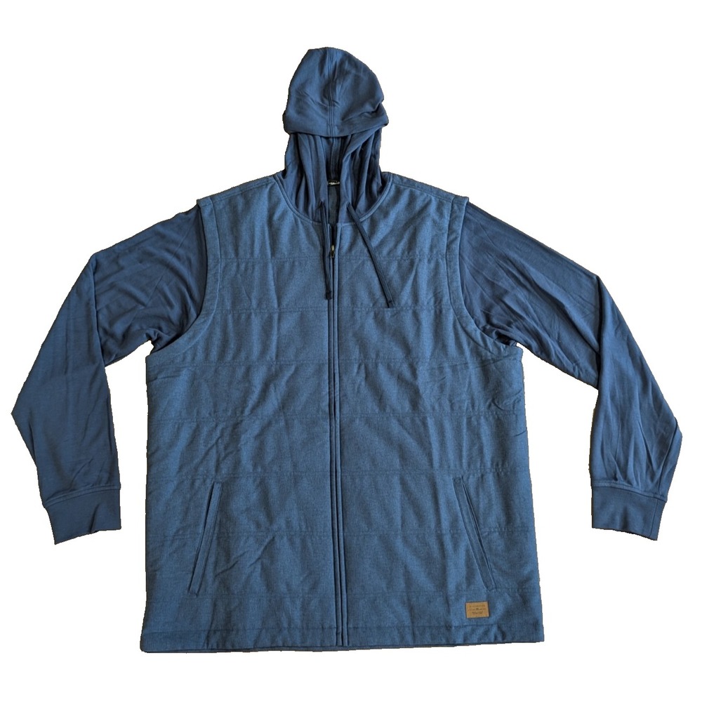 Travis Mathew Heater Tech Hoodie Full Zip Sweater Men's M Concorde Golf Blue NWT